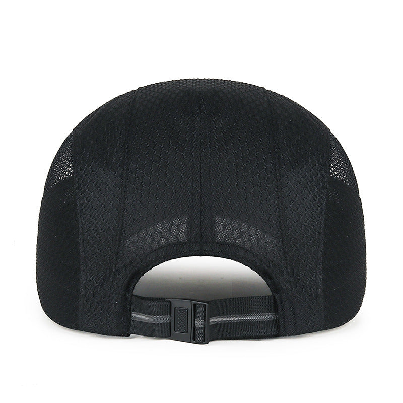 Black Mesh Flat Cap, Adjustable Polyester Ivy Newsboy Hat