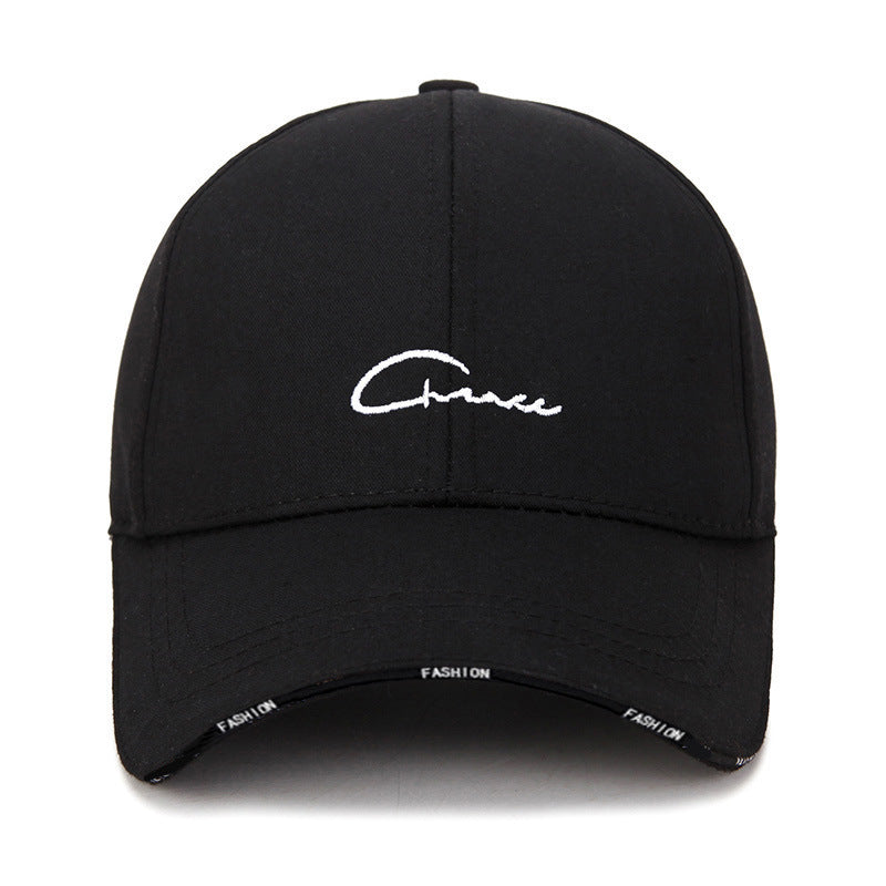 Black Baseball Cap, Adjustable Cotton Dad Hat with Embroidery