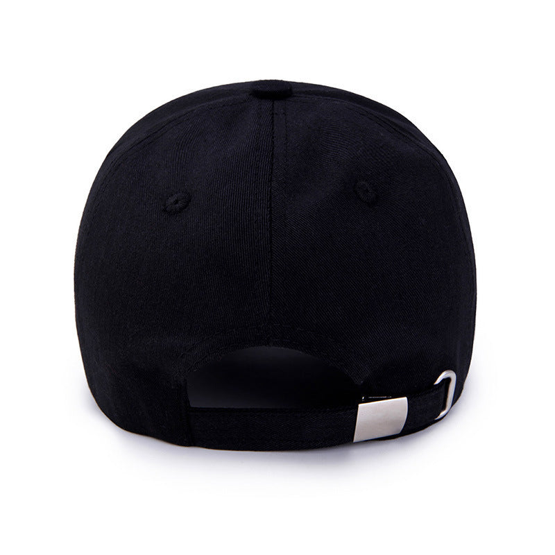 Black Baseball Cap, Adjustable Cotton Dad Hat with Embroidery