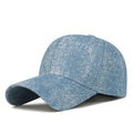 Light Blue Washed Baseball Cap, Adjustable Cotton Sparkle Hat