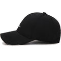Black Baseball Cap, Adjustable Cotton Dad Hat with Embroidery