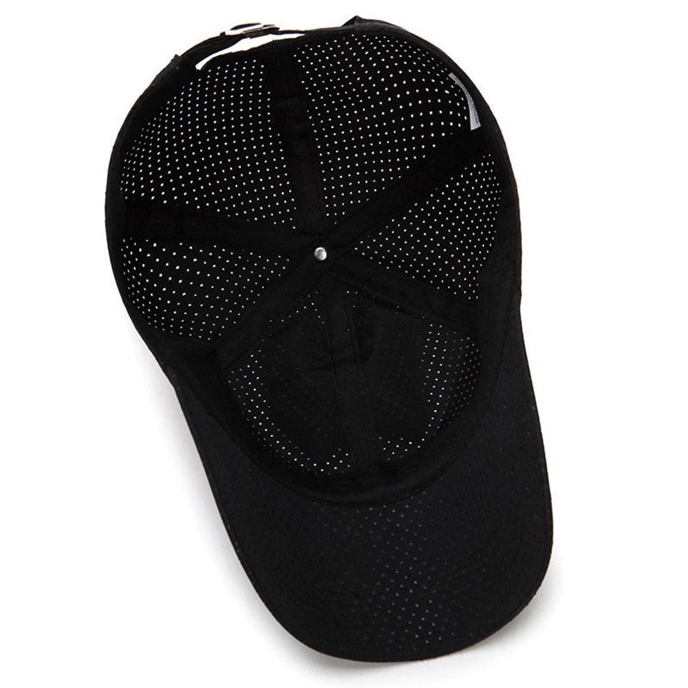 Black Mesh Baseball Cap, Lightweight Breathable Summer Hat