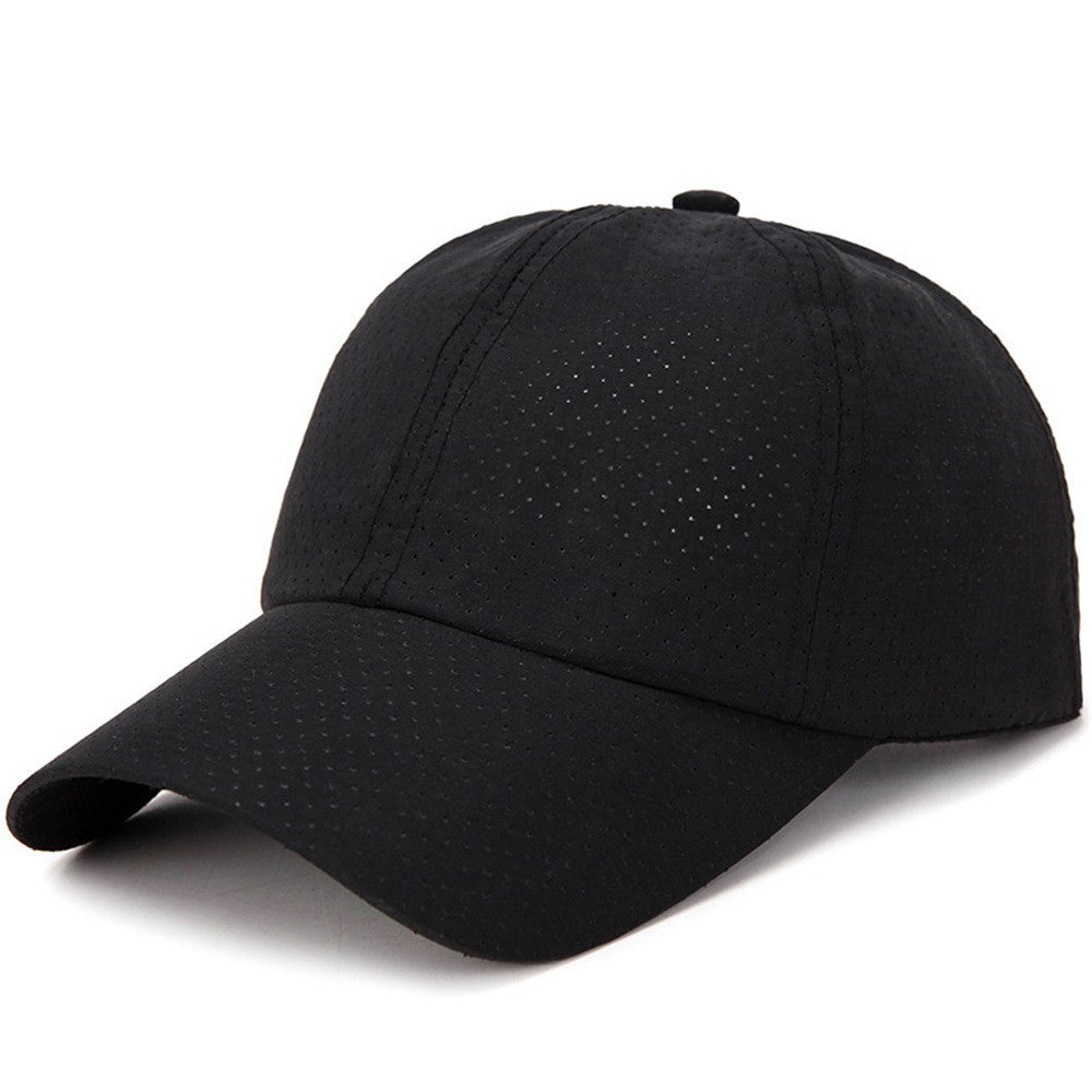 Black Mesh Baseball Cap, Lightweight Breathable Summer Hat