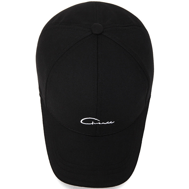 Black Baseball Cap, Adjustable Cotton Dad Hat with Embroidery